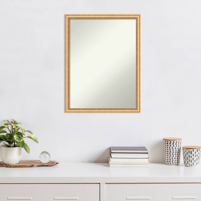 Salon Scoop Non-Beveled Wood Framed Wall Mirror