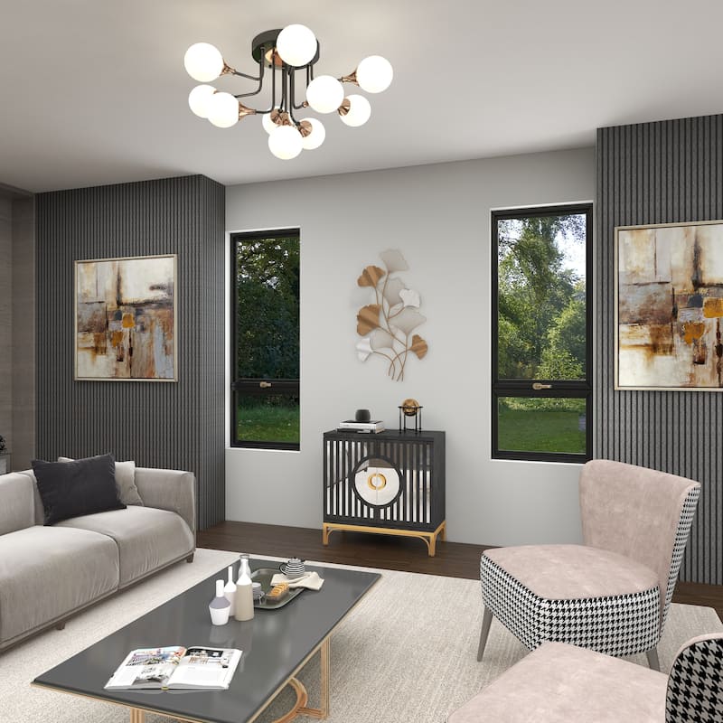 Black Wood Contemporary Cabinet - 32 x 16 x 32