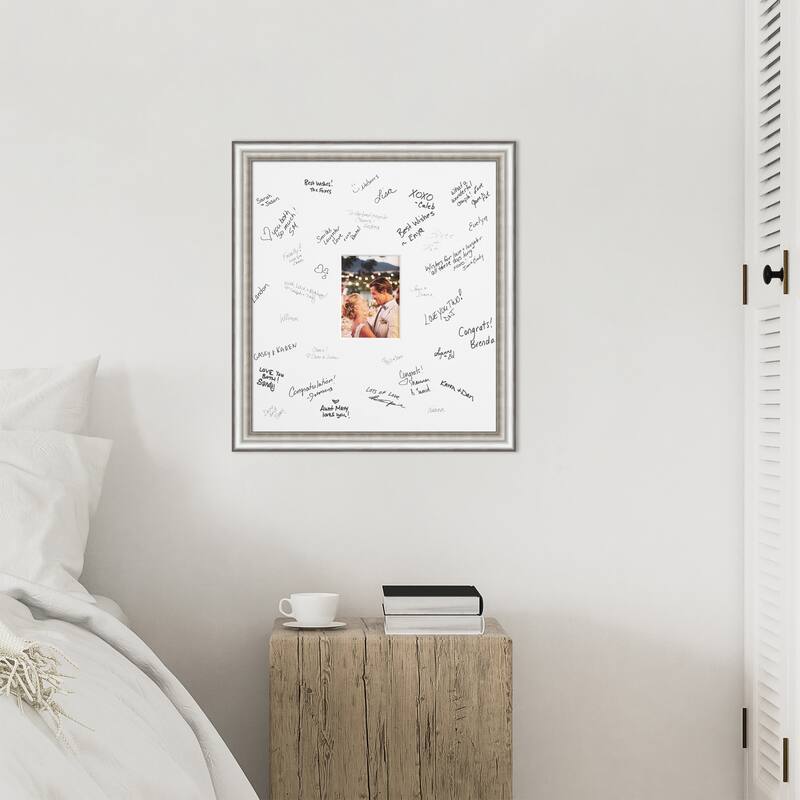 Salon Signature Mat Picture Frame - Autograph Photo Frame Guest Book Alternative for Weddings, Graduations, or Retirement