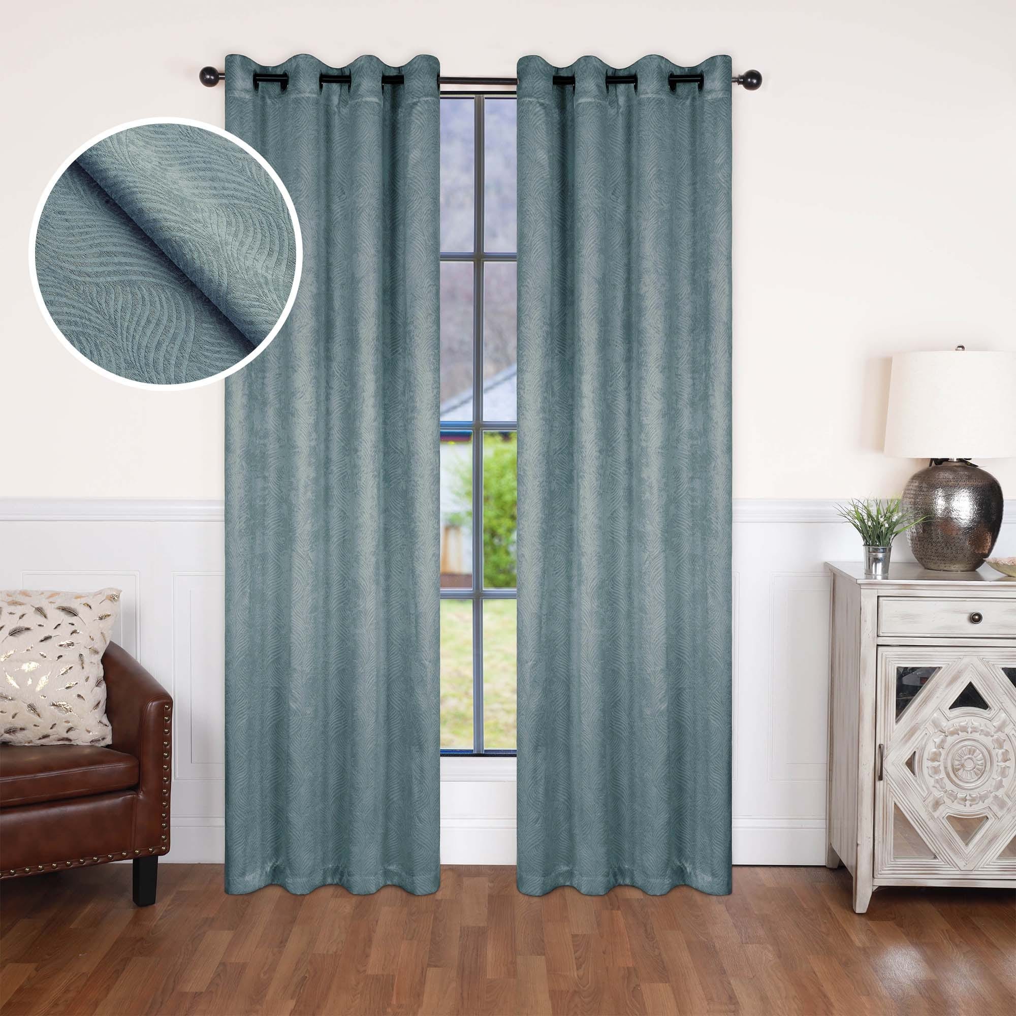 Superior Wave Washable Room Darkening Curtains, Set of 2 Panels
