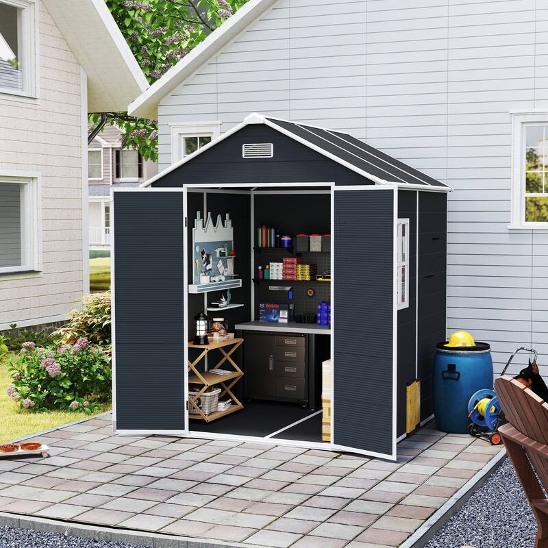 6*6ft resin storage shed, high quality pp material with Lockable Door,strong structure, waterproof