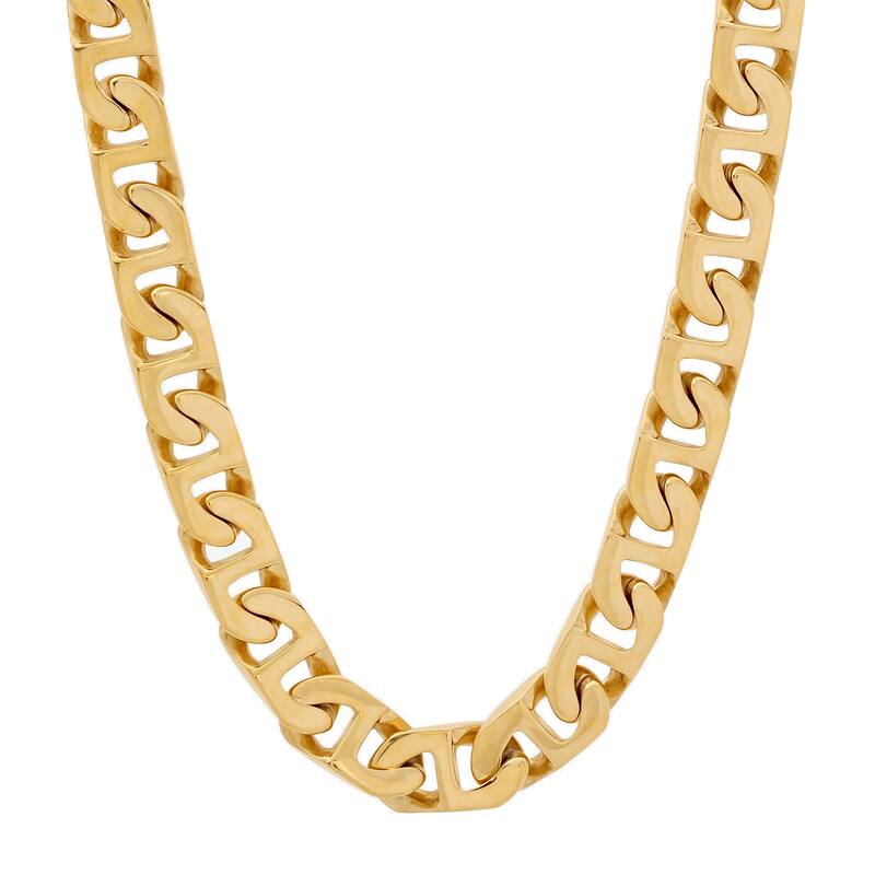 Steel Nation Stainless Steel Flat Mariner Chain - 24 Inch - Yellow