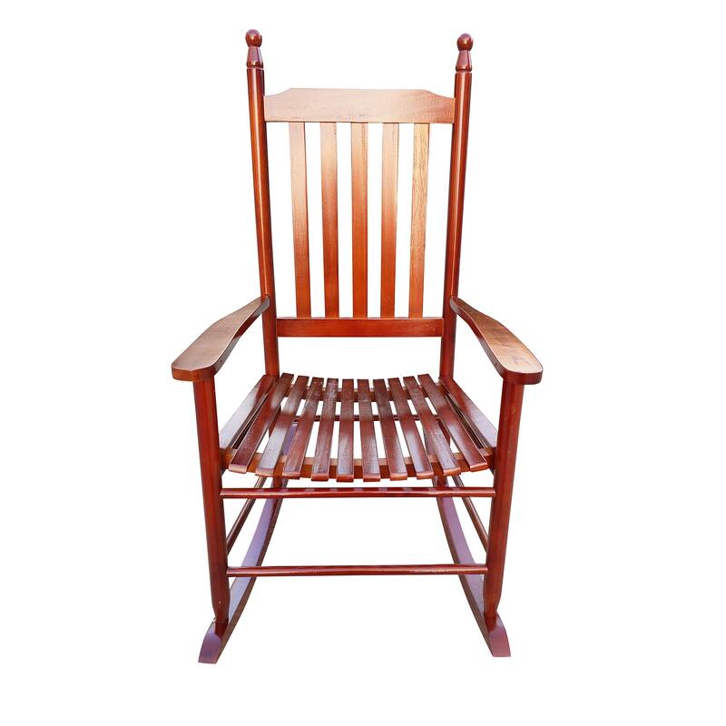 Wooden Porch Rocker Chair with Comfortable Backrest Inclination,Solid Fir Wood,for Backyard, Porch and Patio