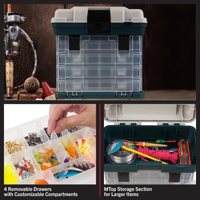Portable Tool Box - Small Parts Organizer with Drawers and Customizable Compartments for Hardware, or Crafts by Stalwart