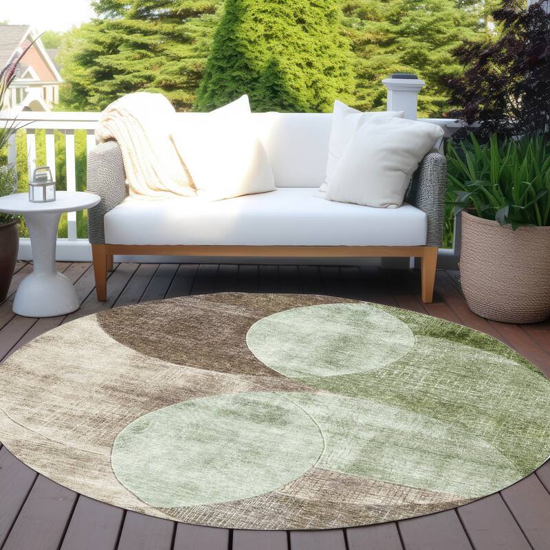 Machine Washable Indoor/ Outdoor Contemporary Deco Chantille Rug