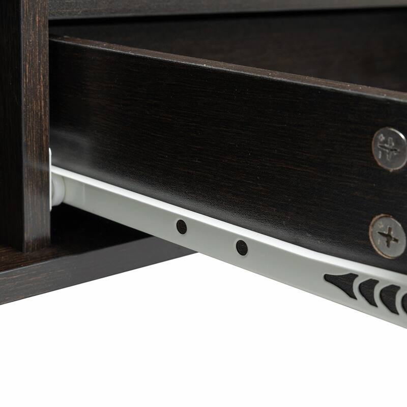 TV Console with LED Remote Control Lights, UV Bloom Drawer Panel, and Ferrous Legs