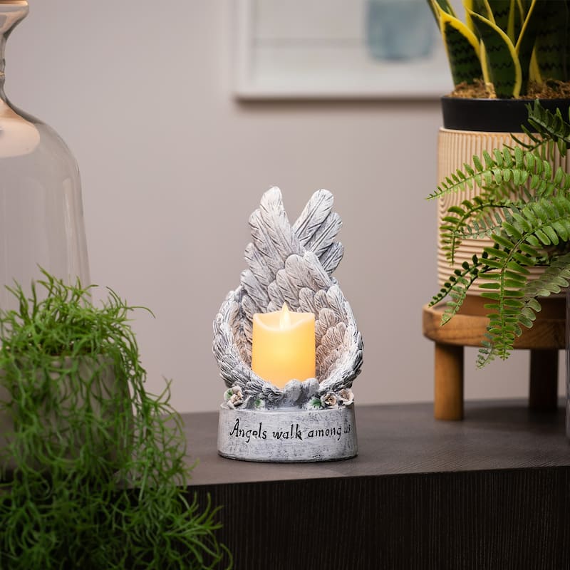 Heavenly Wings Angels Walk Among Us Flameless Candle Holder - 8"