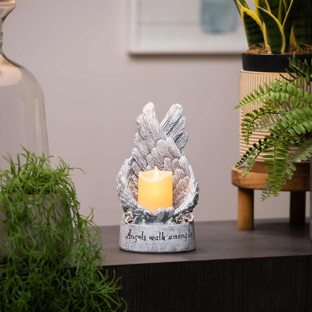 Heavenly Wings Angels Walk Among Us Flameless Candle Holder - 8"