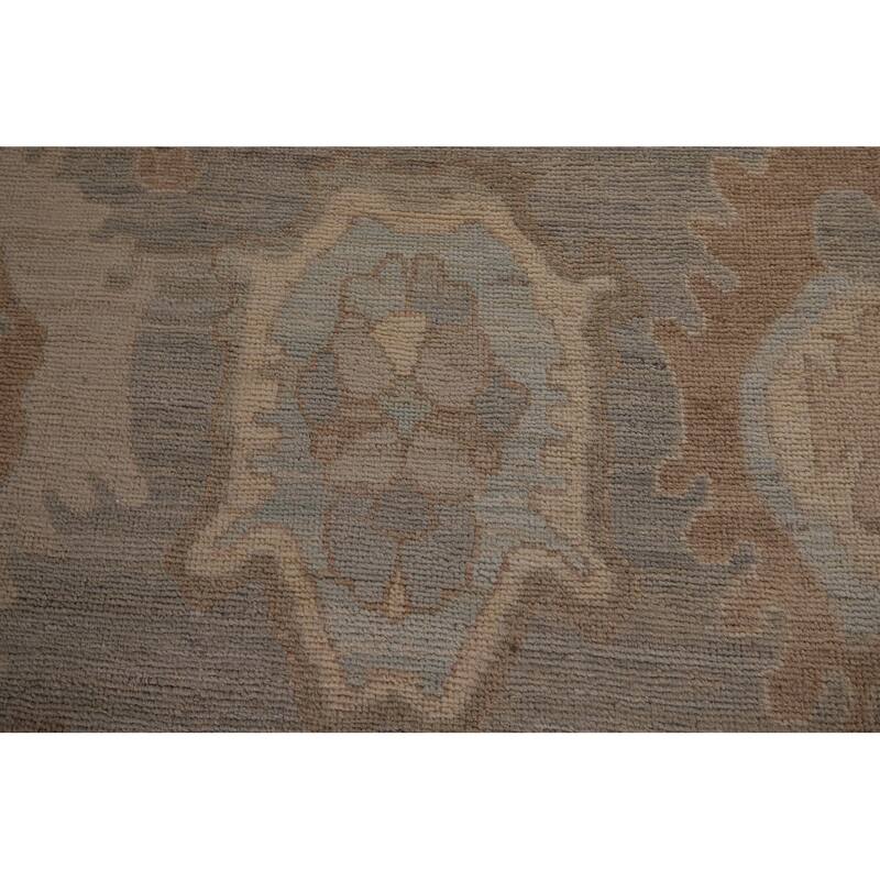 Vegetable Dye Gray Oushak Oriental Area Rug Handmade Wool Carpet - 9'1" x 11'11"