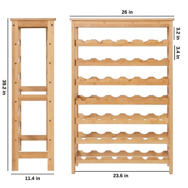2-Tier 12 Bottles Bamboo Wine Rack Display Storage Shelf Holder Home Kitchen (D67)(FW8)(1U67) main image 0