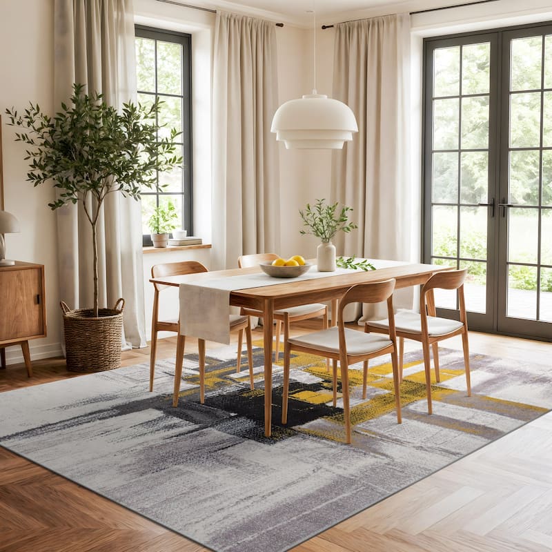 World Rug Gallery Modern Abstract Art Area Rug