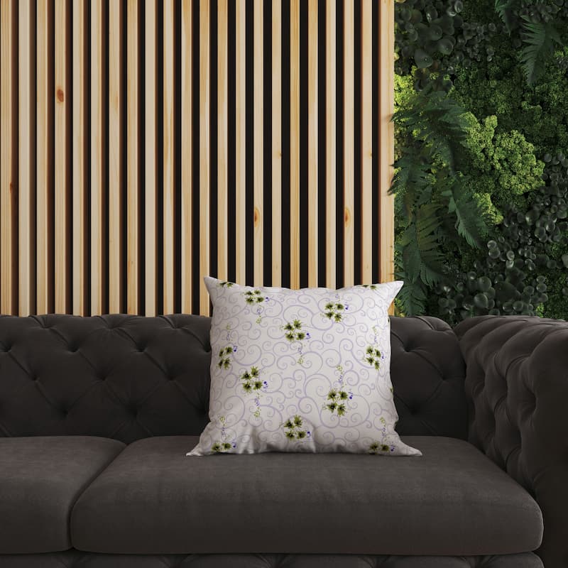 Purple And Green Orchid Artistry Indoor/Outdoor Throw Pillow Zipper