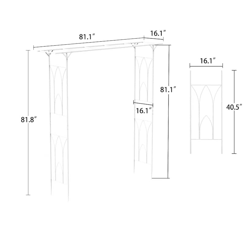 Wedding Metal Rectangle Arch Stand Garden Trellis Arbor Climbing White