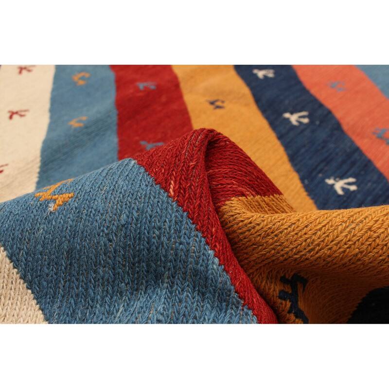 ECARPETGALLERY Flat-Weave Kashkuli Multi Color Wool Tapestry Kilim - 5'1 x 6'7