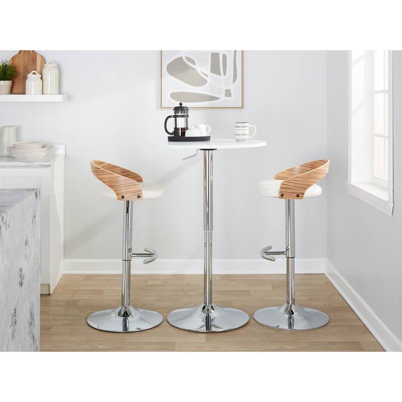 Carson Carrington Stavanger Adjustable Bar Stool with Rounded T Footrest (Set of 2)