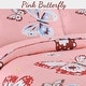 preview thumbnail 5 of 4, Cozy Line Coral Pink Butterflies Girl Quilt Bedding Set