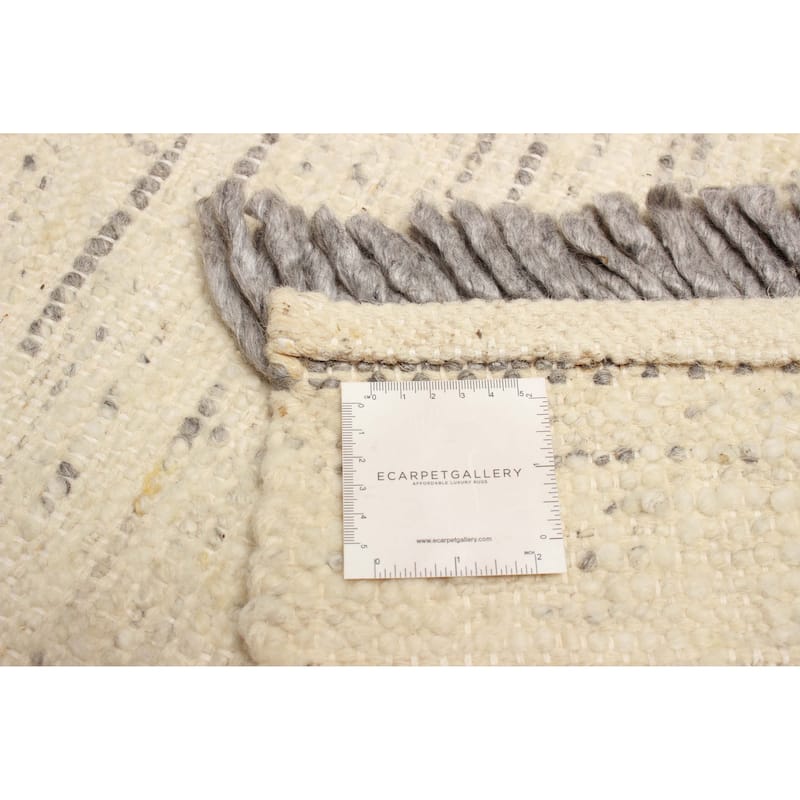 ECARPETGALLERY Braid weave Sienna Cream Wool Rug - 5'4 x 7'8