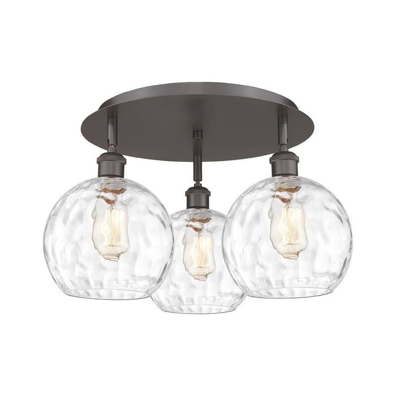 Innovations Lighting 516-3C-11-20 Athens Water Glass Flush Athens - Oil Rubbed Bronze / Clear Water Glass