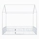 preview thumbnail 6 of 49, Metal House Bed with Fence, Roof, and Door for Kids