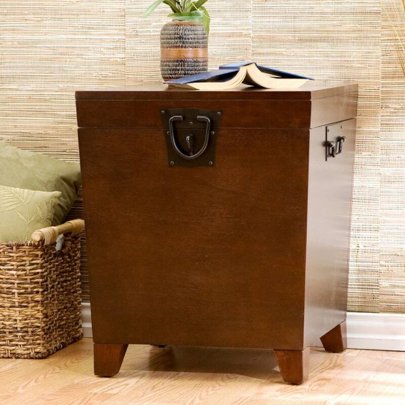 24" Solid Wood and Manufactured Wood Square End Table for Living Room - 21" x 20.75" x 24"