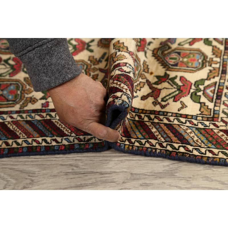 Geometric Traditional Sirjan Persian Area Rug Hand-knotted Wool Carpet - 3'2" x 5'5"