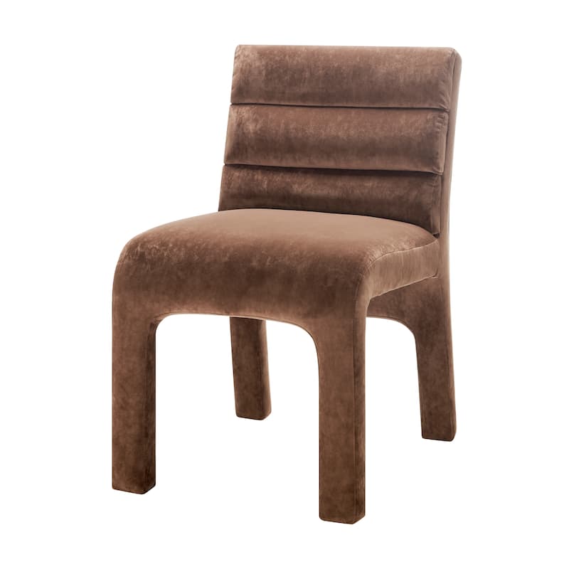 NPD Furniture Josie Velvet Dining Side Chair (Set of 2) - Dainty Dark Brown