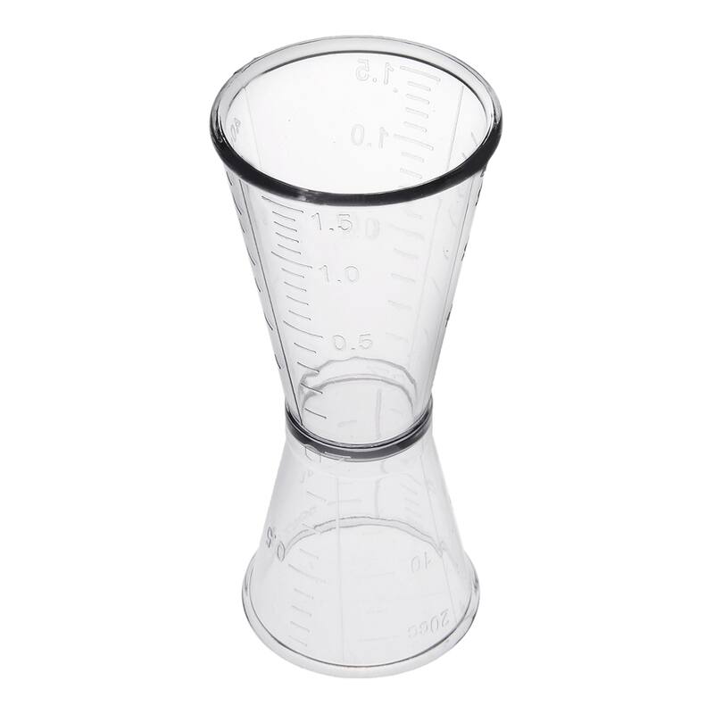 2 Pcs Double Clear Plastic Measure Cup for Party Kitchen Tool 40ml/20ml