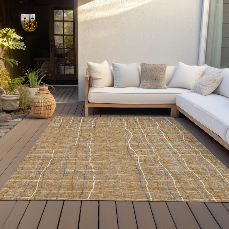 Machine Washable Indoor/ Outdoor Modern Century Chantille Rug