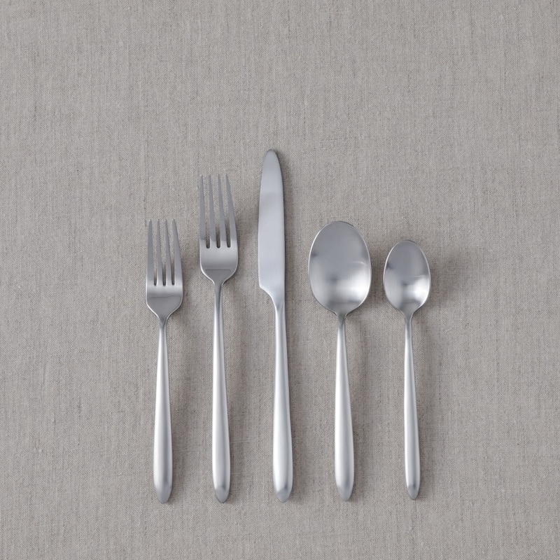 Fortessa Velo 18/10 Stainless Steel, 5PC Flatware Set (Service for 1), Silver