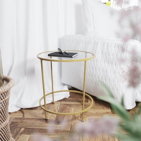 Signature Design by Ashley Coylin End Table Tempered Glass Table