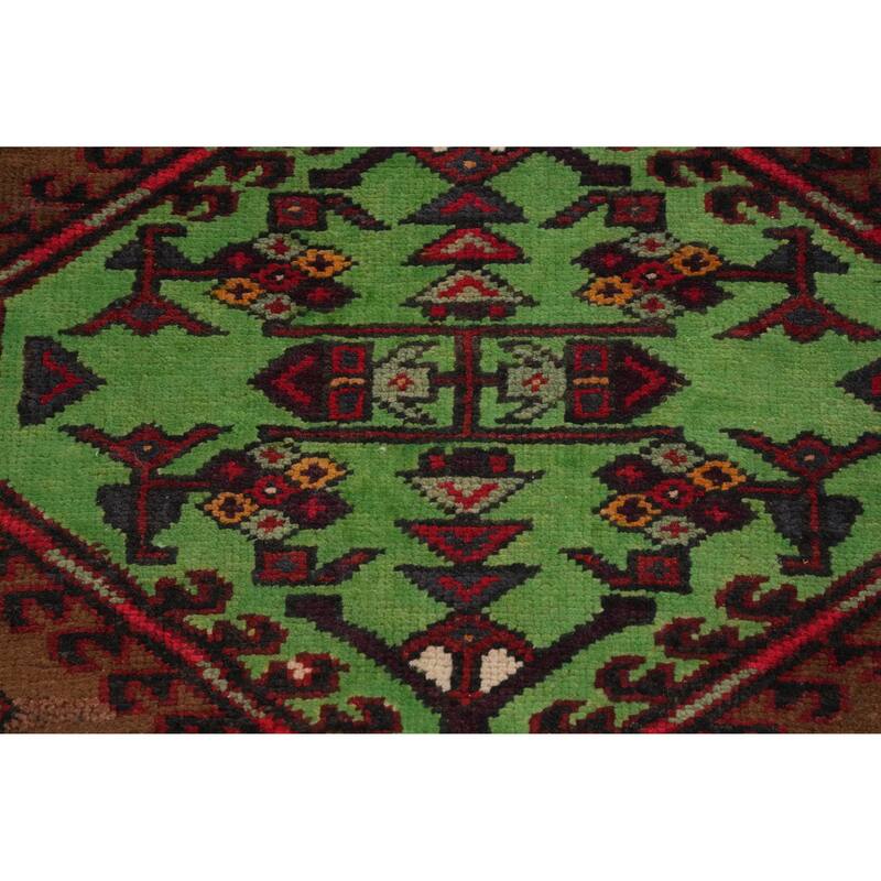 Hand Knotted Oriental 100% Wool Carpet Traditional Tribal Red Ardebil Runner Rug - 10' 3'' X 3' 8''