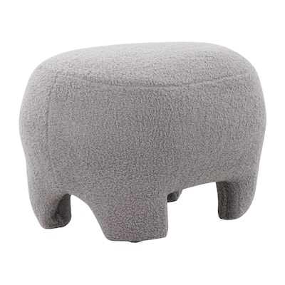 Porch & Den Kacie Contemporary Sherpa Ottoman