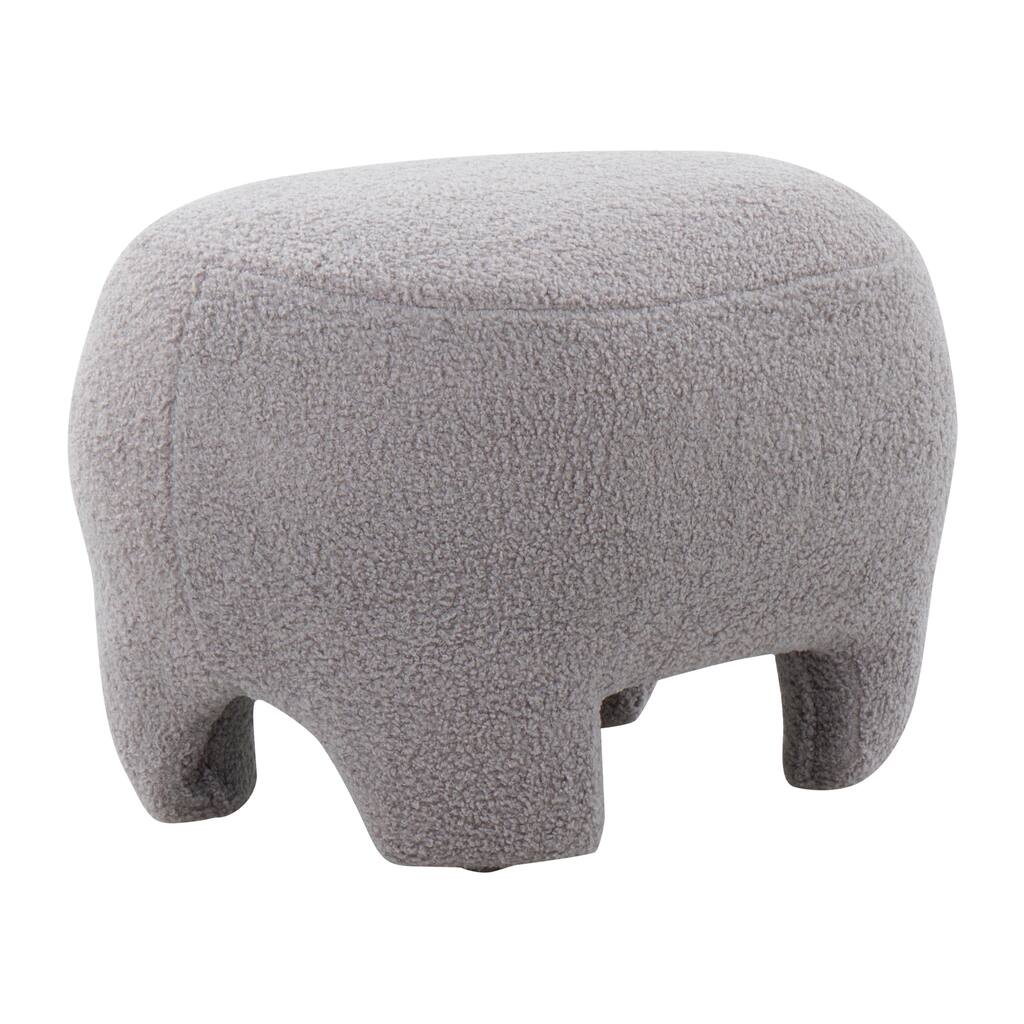 Porch & Den Kacie Contemporary Sherpa Ottoman