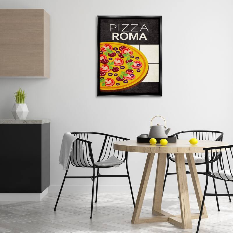 Stupell Pizza Roma Classic Kitchen Framed Floater Canvas Wall Art Design By Kim Allen