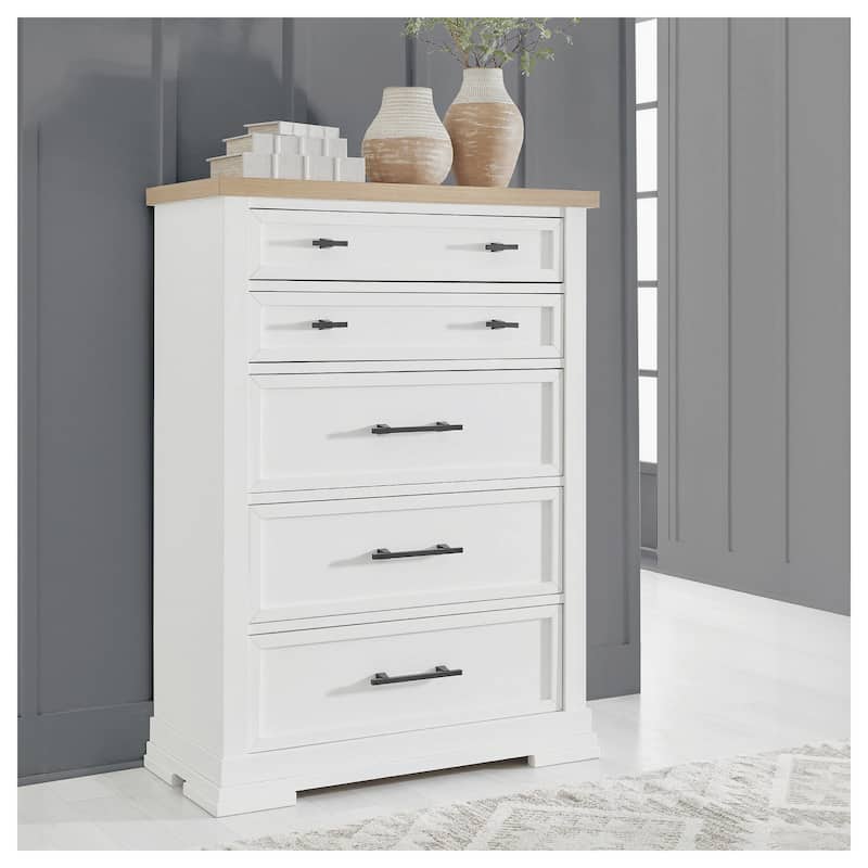 Signature Design by Ashley Ashbryn White/Brown Chest of Drawers - White/Natural - 5-drawer