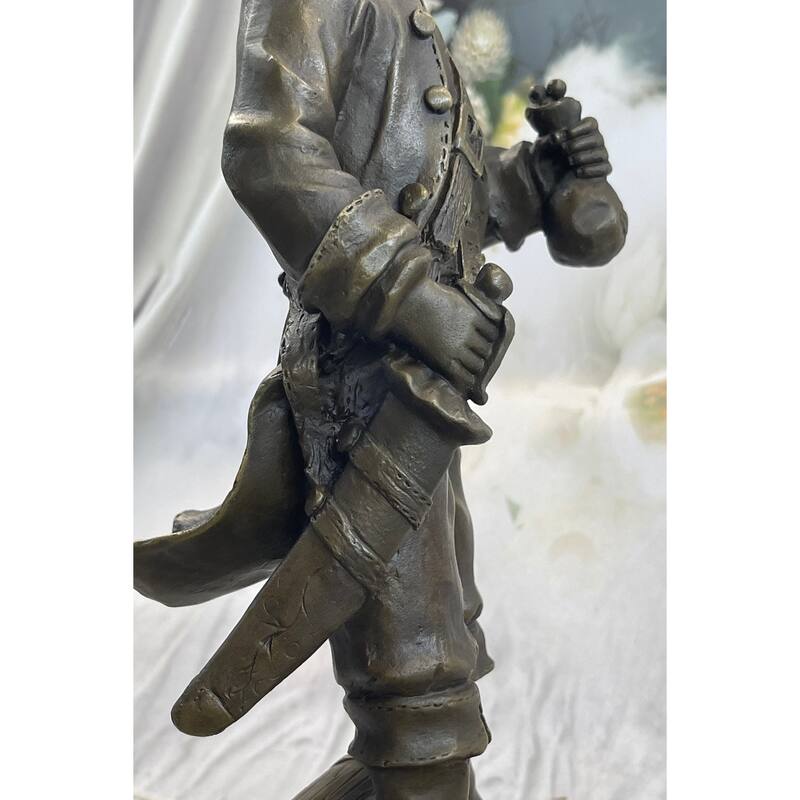 Pirate With Treasure Chest And Sword Bronze Sculpture Statue Signed Original 14 Inches X 5 Inches