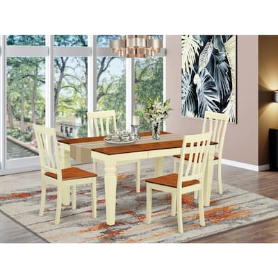 Dinette Table Set - Kitchen Table and Chairs - 7 Piece Dining Set - Buttermilk Cherry Wood