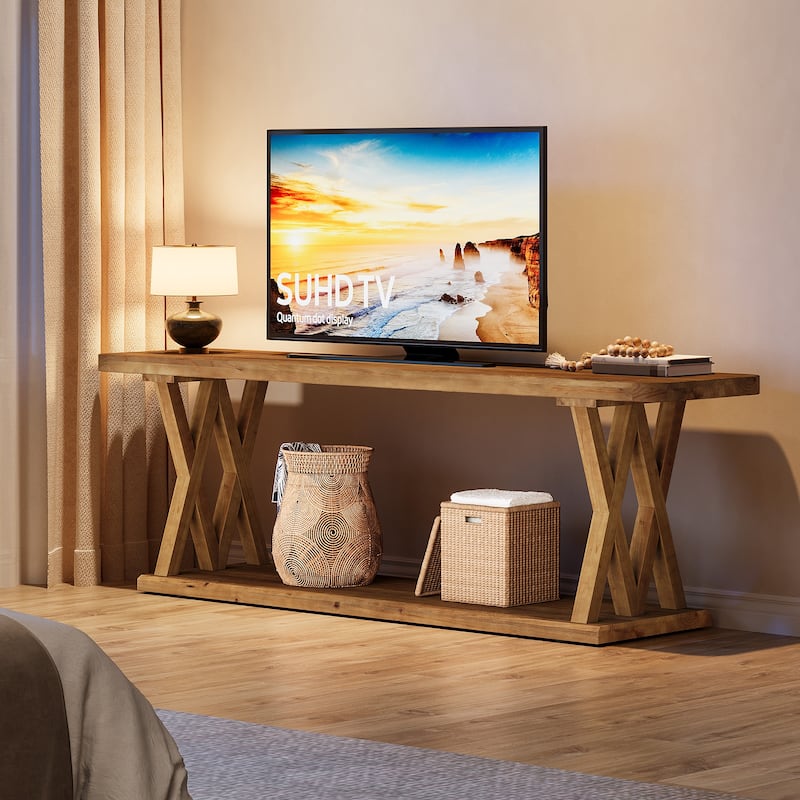 63" TV Stand for TVs Up to 75 Inches, Low Media Console Television Stands