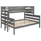 preview thumbnail 12 of 10, Grey Twin XL over Queen Bunk Bed with Detachable Design and Safety Features for Bedroom