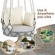 preview thumbnail 11 of 10, Outdoor Porch Swing Chair Hanging Basket, Patio Hanging Chair with Thickened Cushion for Garden Porch