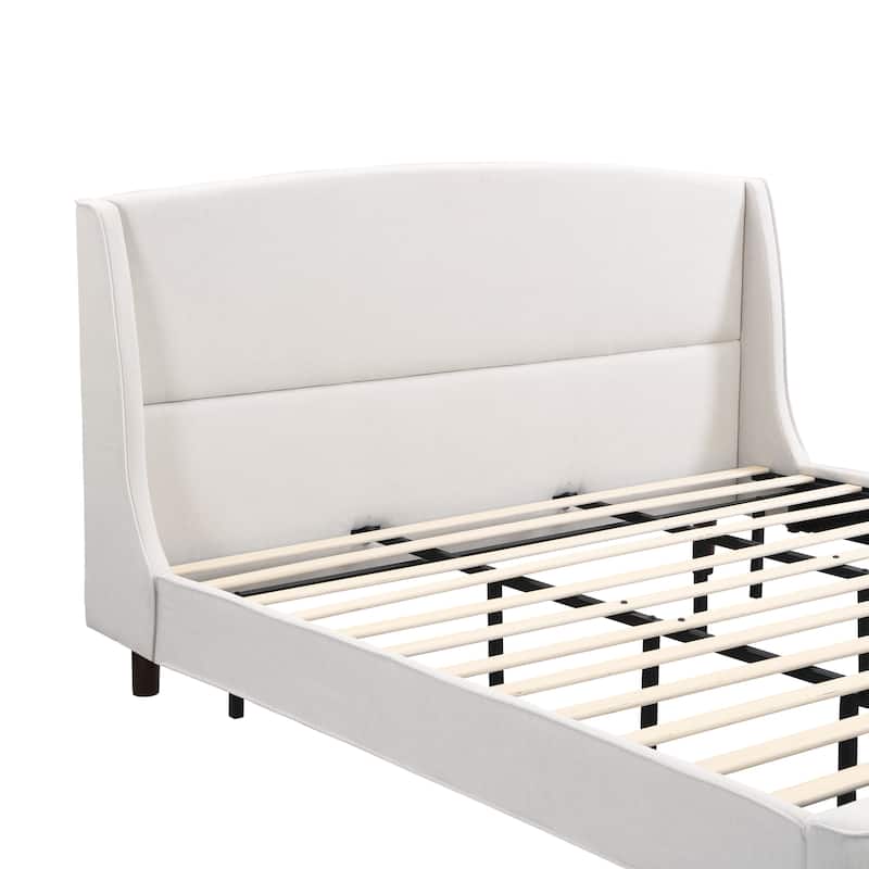 Christopher Knight Home - Monroe Wingback Upholstered King Size Platform Bed