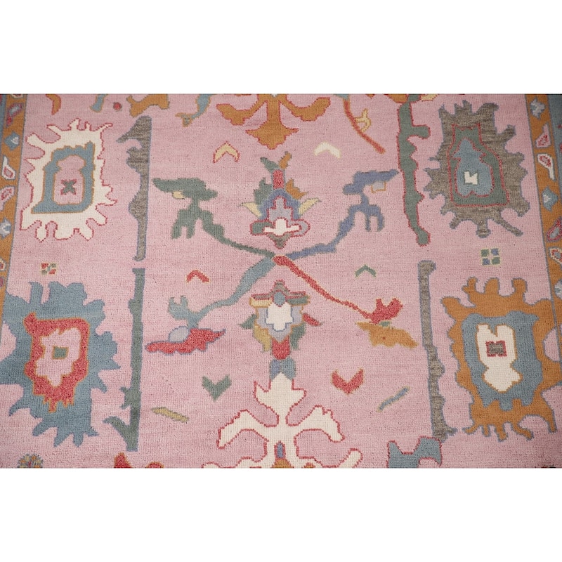 Pink Oushak Oriental Area Rug Handmade Wool Carpet - 8'5"x 10'2"