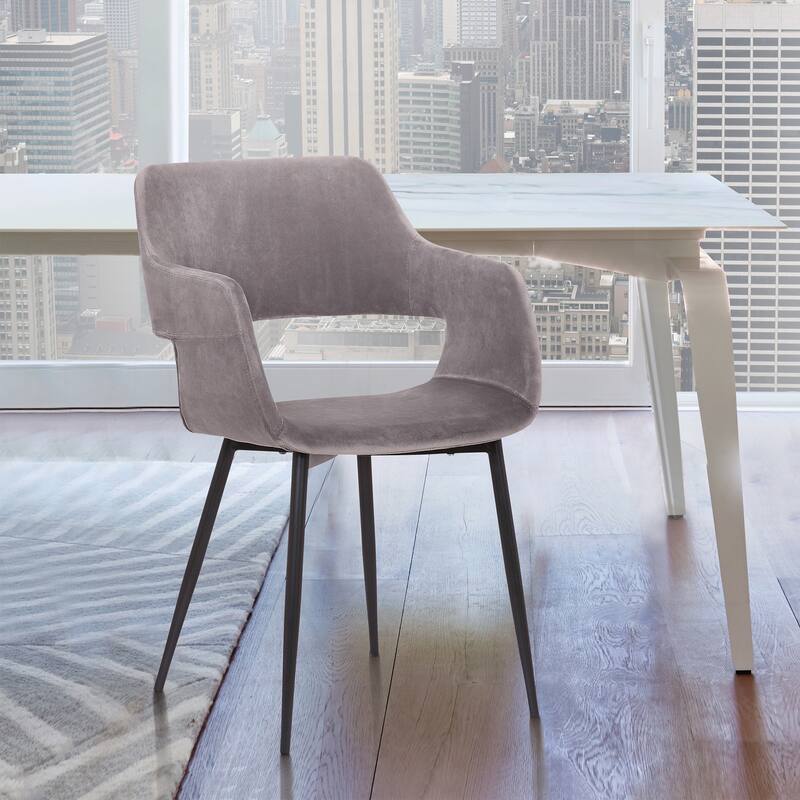Ariana Mid-Century Charcoal Open Back Dining Accent Chair