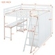 preview thumbnail 8 of 11, Multifunctional Design Loft Bed with Ladder, Guardrails, Wardrobe, Desk and Shelves, Full Size, White