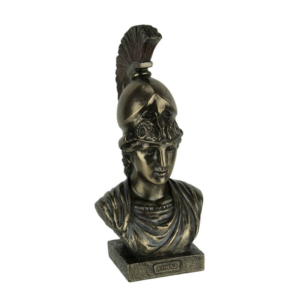 Head of Pallas Athena Wearing Corinthian Helmet Statue - 9.75 X 4.5 X 4 inches