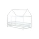 preview thumbnail 10 of 127, Wood Toddler House Bed with Roof Frame and Safety Guardrails Montessori Floor Bed without Slats No Door Houseshaped Platform Bed