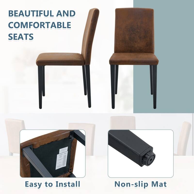 16" Modern Upholstered Dining Chair with Metal Legs, Set of 4