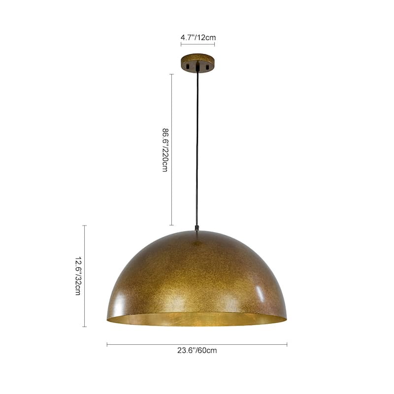 Industrial Oversized Metal Dome Pendant Light - Modern Farmhouse