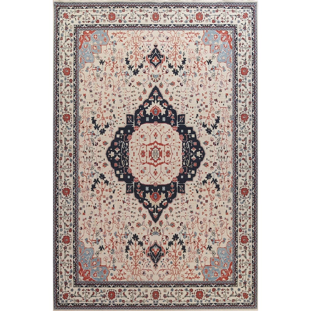 Floral Kashan Mohtasham Turkish Oriental Area Rug Wool Hand-knotted - 9'9" x 13'0"