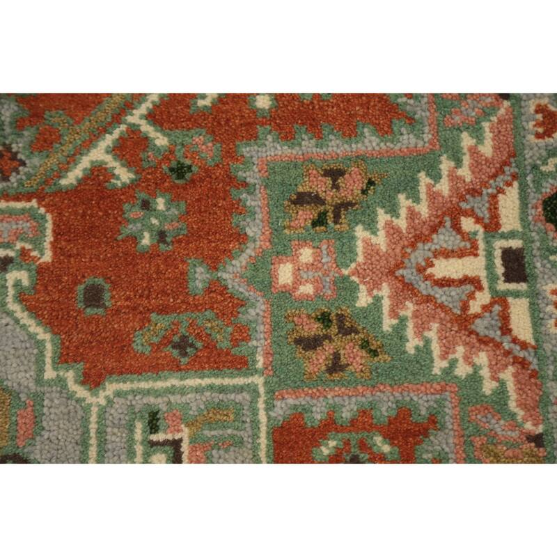Hand Knotted Oriental 100% Wool Carpet Traditional Geometric Oranges & Rust Kazak Area Rug - 6' 1'' X 3' 10''